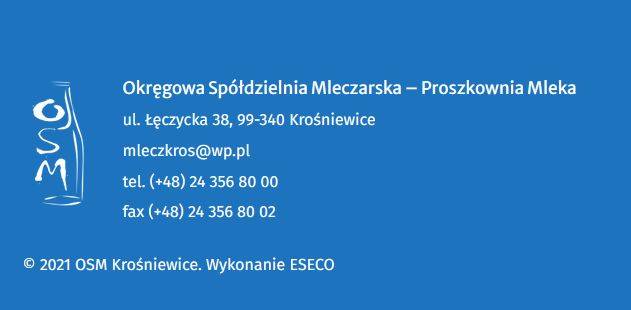 Ogłoszenie upadłości Okręgowej Spółdzielni Mleczarskiej – Proszkowni Mleka w Krośniewicach