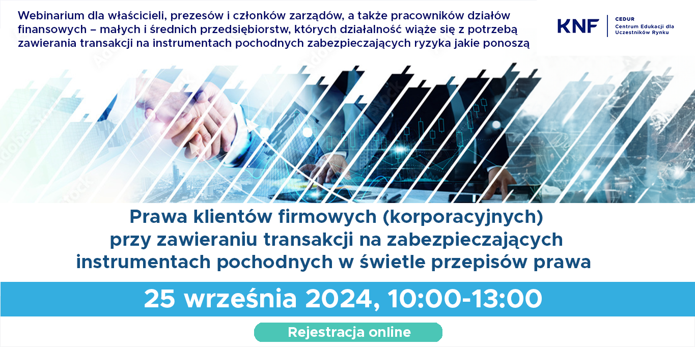 Urząd KNF - zaproszenie dla małych i średnich przedsiębiorców na webinarium CEDUR