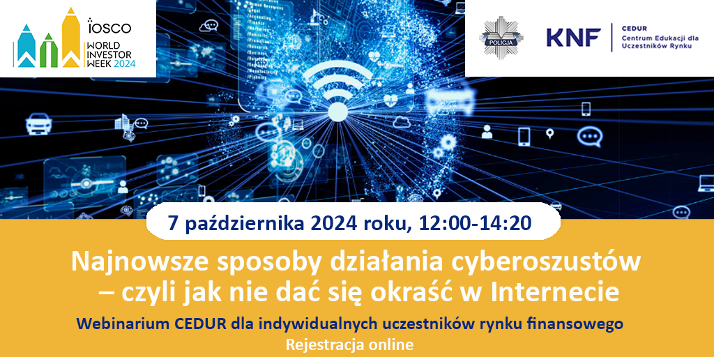 Urząd KNF - zaproszenie na webinarium CEDUR dla indywidualnych uczestników rynku finansowego